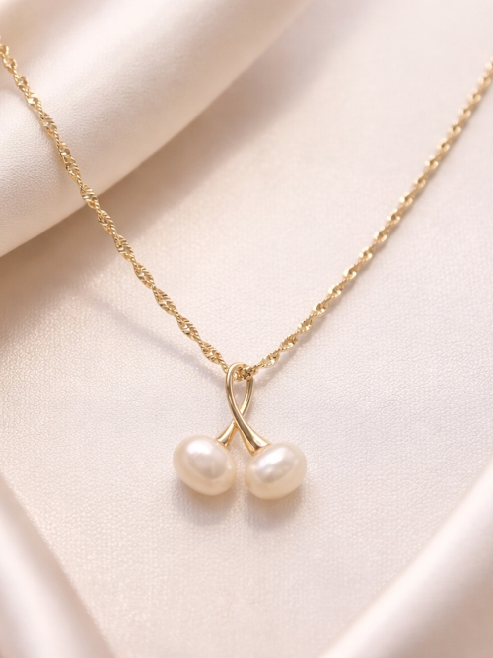 Cultured Pearl Twist Necklace 18” | 18K Gold Plated Rope Chain | June Birthstone